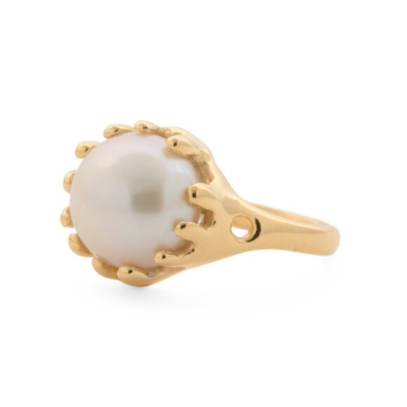 SHAANTI JEWELS pearl Made In India 18k Gold Plated Sterling Silver Pearl Ring - Picture 1 of 2